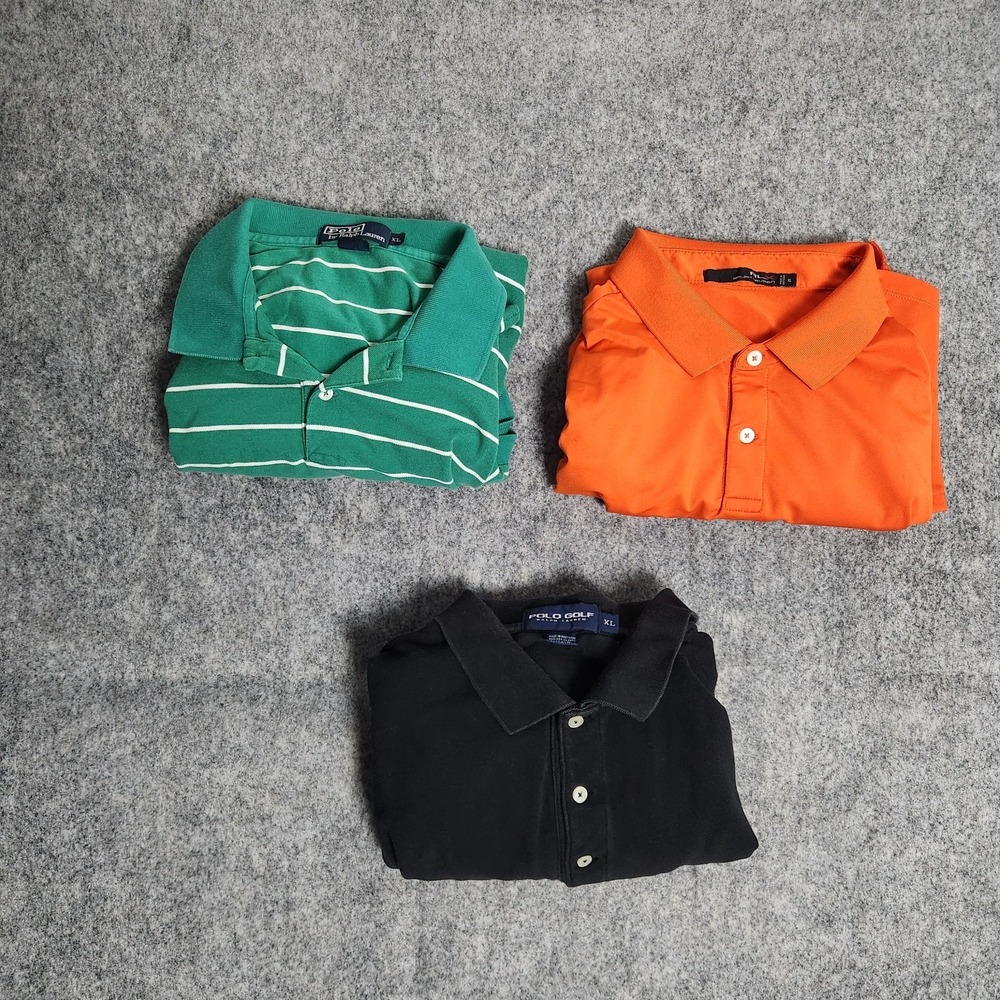 Lot of 3 Polo Ralph‎ Lauren Golf Shirts Men XL Short Sleeve Pullover Performance